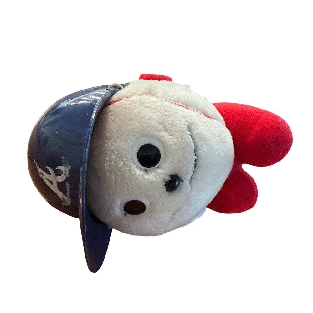 Russ Berrie Atlanta Braves Plush OS Baseball Mascot White Red Blue Vintage Plush